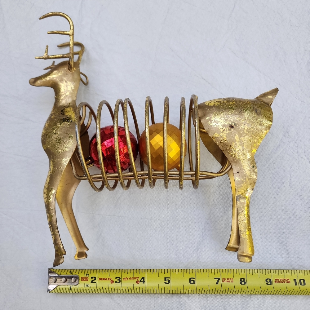 Gold metal reindeer, set of two Christmas decor - Picture 10 of 11
